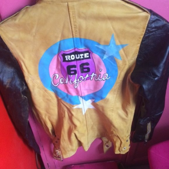 italian real leather jacket biker distressed - Picture 2 of 10